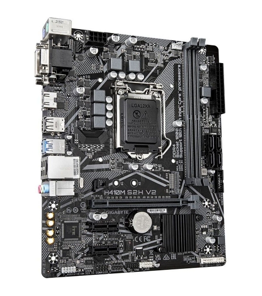 Материнская плата Gigabyte H410M S2H V2 2.1, LGA 1200, Intel Q470, 2xDDR4, 4xSATA, 1xM.2, 1xPCIe 3.0 x16, 2xPCIe x1, 1xHDMI, 1xDVI-D, 1xVGA, 1x 1Gb LAN, 2xUSB-A 3.2 Gen 1, 4xUSB-A 2.0, 3x3.5 мм, 7.1, mATX