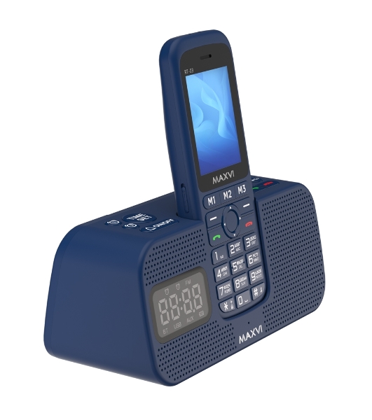 Мобильный телефон Maxvi RT-03 + док-станция, синий