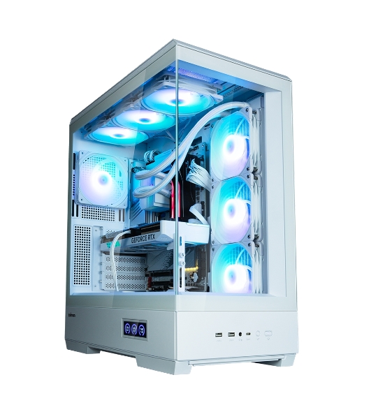 Компьютерный корпус ZALMAN P50 DS, ATX, WHITE, WINDOW, 2x3.5', 3x2.5', 1xUSB TYPE-C, 2xUSB 3.0, SIDE 3x120мм ARGb, REAR 1x120мм ARGb