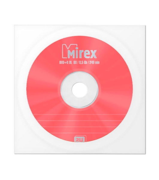 Диск DVD+R Mirex 8.5 Gb, 8x, Бум. конверт (1), Dual Layer (1/150)