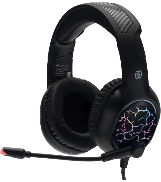Гарнитура Oklick HS-L930G чёрный/синий, проводная, USB, подсветка