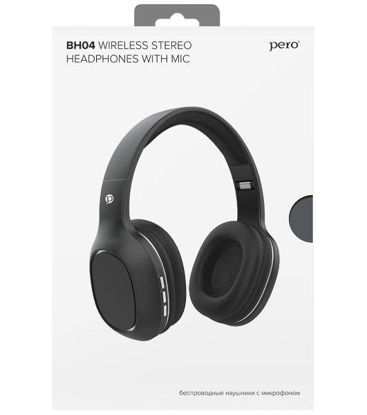 Беспроводные наушники PERO BH04 Black, полноразмерные
