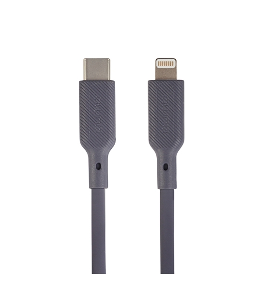 Кабель QUMO, MFI С94, Type-C на MFI Apple 8 pin, силиконовый, 1м, 2,22A, 9V, 20W, PD (серый)