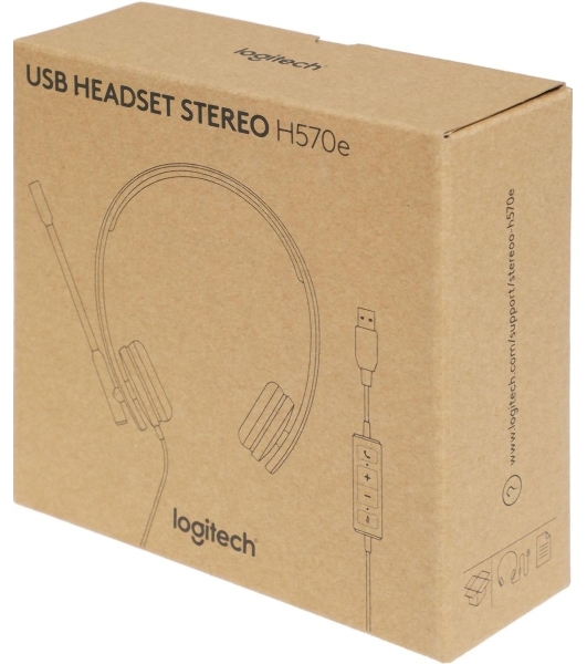 Гарнитура Logitech USB Headset H570e Stereo чёрный, проводная, USB