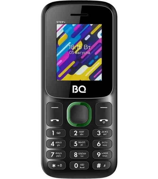 Мобильный телефон BQ 1848 Step+ черный/зеленый