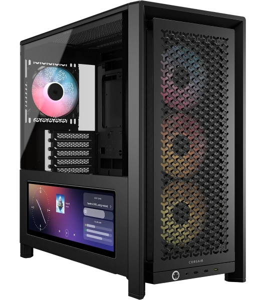 Корпус Corsair Frame 4000D LCD RS ARGB Black, Midi-Tower, чёрный, 4 x 120 мм