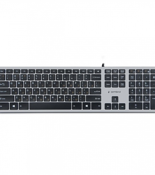 Клавиатура проводная Gembird KB-8420, USB, серый