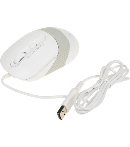 Мышь проводная A4Tech Fstyler FM10 белый/серый, 1600 dpi, USB, кнопки - 4