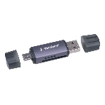 Кард-ридер Gembird FD2-MSD-6/серый/TF/Micro-SD/Micro-SDHC/Micro-SDXC/SD/USB Type-C/USB (OTG)/алюминий, фото 1
