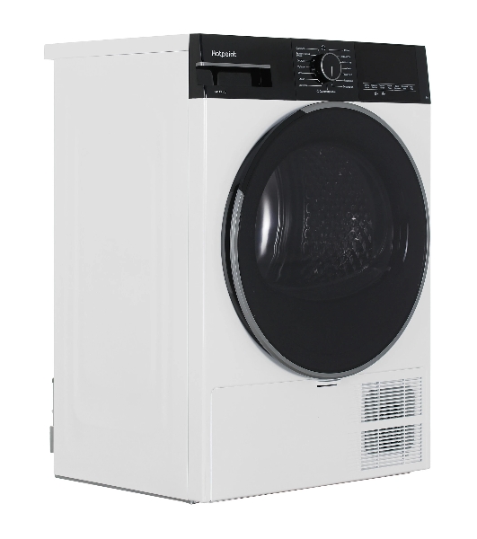 Сушильная машина Hotpoint TDSH 85V B белый, 8 кг, сушка - тепловой насос, программ - 15, 59.7 x 84.6 x 56 см
