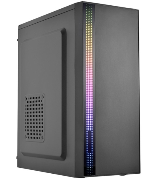 Компьютерный корпус ATX Filum S17 черный, без БП, RGB strip, USB 3.0