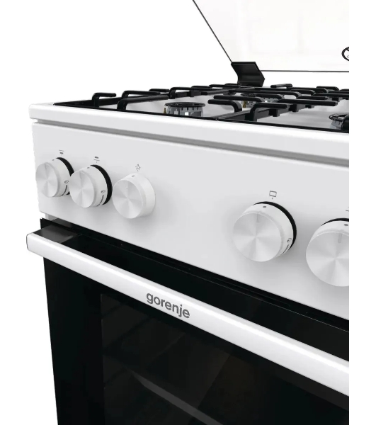 Плита газовая Gorenje GG5A10WH белый, конфорок 4 газовых, духовка 70 л, 50 см x 85 см x 59.4 см