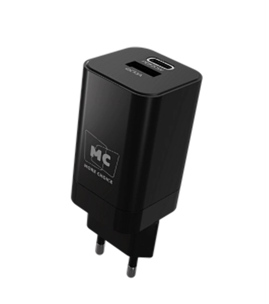 Сетевое зарядное устройство MORE CHOICE NC85i 1USB+1Type-C 3.0A PD 20W+QC3.0 для Lightning 8-pin Type-C, черный