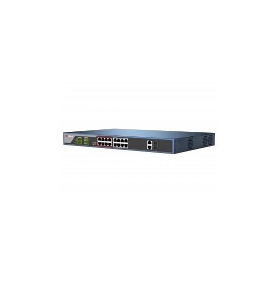 Коммутатор Hikvision DS-3E0318P-E(C), 16×1 Гбит/с PoE + 1×1 Гбит/с RJ45 + 1×1 Гбит/с Combo (RJ45/SFP), неуправляемый
