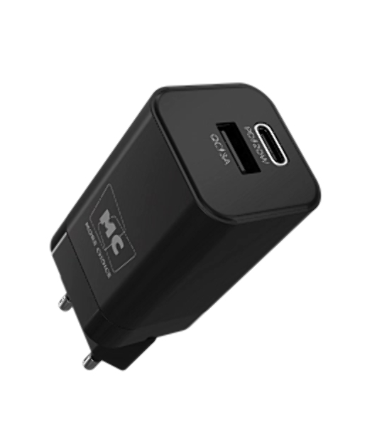 Сетевое зарядное устройство MORE CHOICE NC85i 1USB+1Type-C 3.0A PD 20W+QC3.0 для Lightning 8-pin Type-C, черный