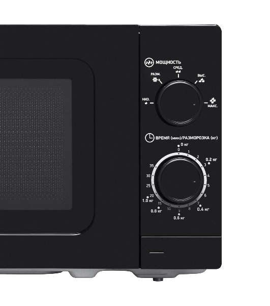 Микроволновая печь BBK 20MWS-717M/B черный, 20 л, 700 Вт, переключатели - поворотный механизм