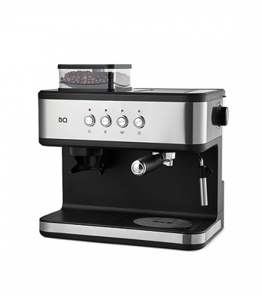 Кофейная станция BQ CM1003 сталь/черный, исп. кофе - зерновой/молотый, 1.5 л, 1150 Вт. 15 бар