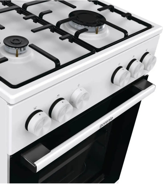 Плита газовая Gorenje GG5A10WH белый, конфорок 4 газовых, духовка 70 л, 50 см x 85 см x 59.4 см