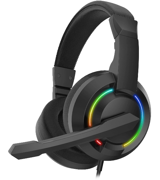 Гарнитура Oklick HS-L315G чёрный, проводная, 3.5 мм, подсветка