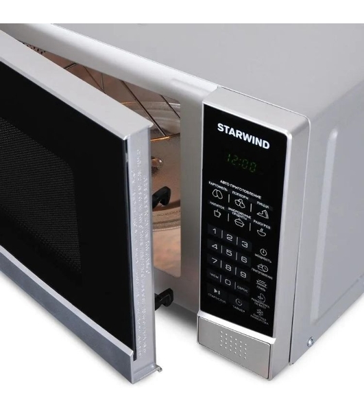 Микроволновая печь Starwind SMW2820 серебристый/черный, 20 л, 700 Вт, переключатели - сенсор