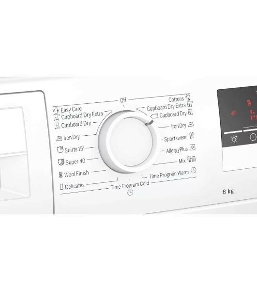 Сушильная машина Bosch WTN86211ME белый, 8 кг, сушка - конденсационная, программ - 13, 59.8 x 84.2 x 61.3 см