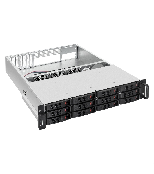 Серверный корпус ExeGate Pro 2U550-HS12 (RM 19', высота 2U, глубина 550, без БП, 12xHotSwap, USB)