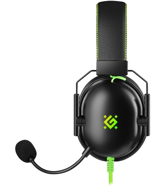 Гарнитура Defender Toxic чёрный, проводная, USB / mini jack 3.5 мм, подсветка
