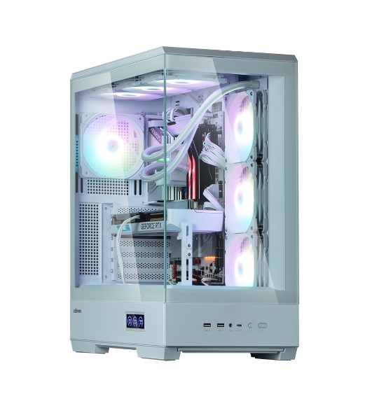 Компьютерный корпус ZALMAN P50 DS, ATX, WHITE, WINDOW, 2x3.5', 3x2.5', 1xUSB TYPE-C, 2xUSB 3.0, SIDE 3x120мм ARGb, REAR 1x120мм ARGb