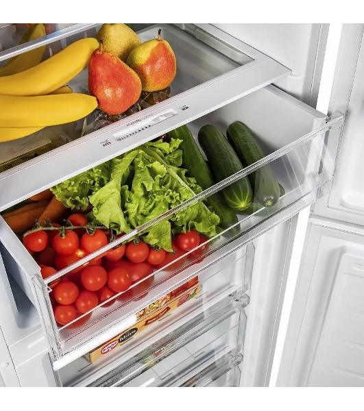 Холодильник Maunfeld MFF185SFW белый двухкамерный 213/104л морозилка снизу