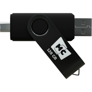 Флешка USB MORE CHOICE МФ128а Silver (4620202559104), 128GB, USB 2.0/Type-C, R/W 15/5, серебристый