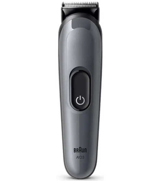 Триммер Braun AIO3500 серый (насадок в компл:3шт)