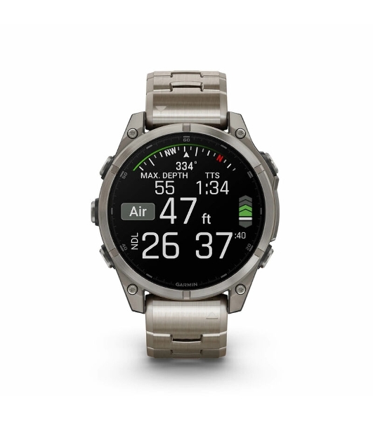 Умные часы Garmin Fenix 8 1.4' AMOLED, Wi-Fi, Bluetooth, NFC, 100м, титановый серый / титановый