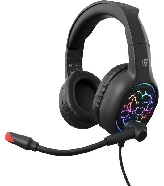 Гарнитура Oklick HS-L930G чёрный/синий, проводная, USB, подсветка