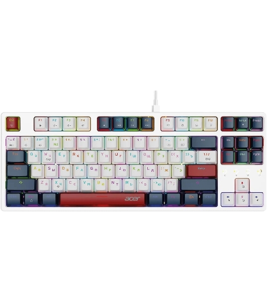 Клавиатура проводная Acer OKW305, USB, белый