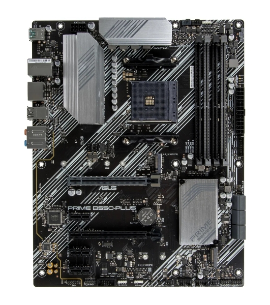 Материнская плата ASUS PRIME B550-PLUS, AM4, AMD B550, 4xDDR4, 6xSATA, 2xM.2, 1xPCIe 3.0 x16, 1xPCIe 4.0 x16, 3xPCIe x1, 1xDP, 1xHDMI, 1x 1Gb LAN, 1xUSB 3.2 Gen 2, 4xUSB 3.2 Gen 1, 2xUSB 2.0, 5x3.5 мм, 7.1, ATX