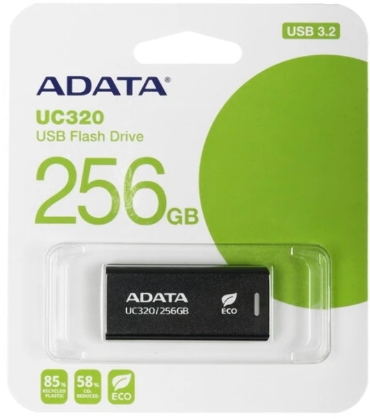 Флешка USB ADATA UC320 (UC320-256G-RBK/BK), 256Gb, USB 3.2, R/W 100/30, черный