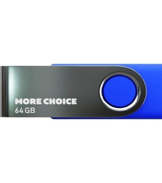 Флешка USB More Choice MF64-4 Blue (4610196407659), 64Gb, USB 2.0, R/W 15/6, синий