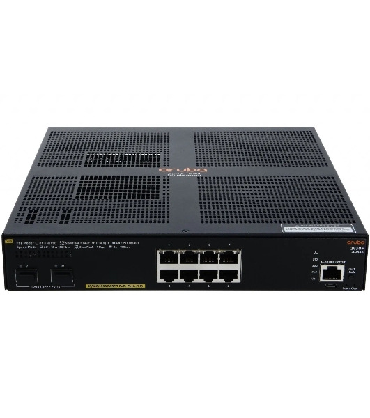 Коммутатор HPE Aruba 2930F 8G PoE+ 2SFP+, 8×1 Гбит/с PoE+ + 2×10 Гбит/с SFP+, управляемый