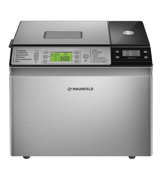 Хлебопечка Maunfeld MBM-900DSS 615 Вт, 13 программ, нержавеющая сталь