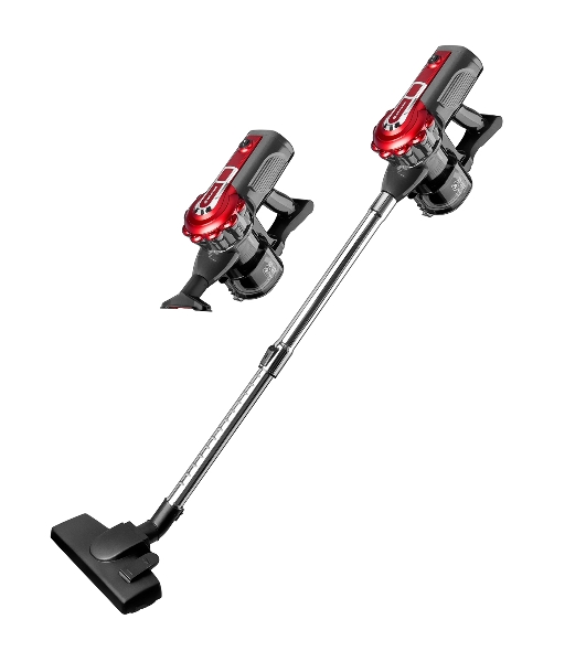 Пылесос вертикальный BRAYER BR4268 серый/красный, питание от сети, 185 Вт, уборка сухая, пылесборник 0,8 л