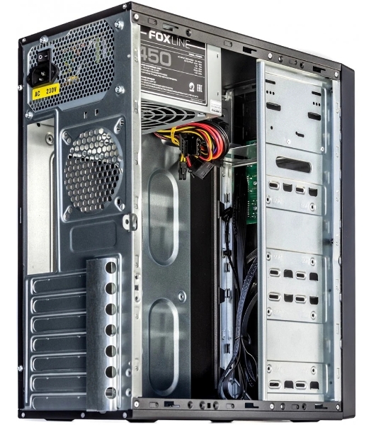 Компьютерный корпус c блоком питания 450 Ватт Case Foxline ATX, 450W, 4xUSB 2.0, powcord