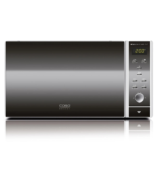 Микроволновая печь CASO MCG 25 Ceramic Chef зеркальный/черный, 25 л, 900 Вт, переключатели - кнопки, поворотный механизм
