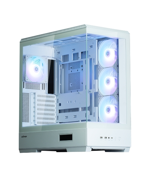 Компьютерный корпус ZALMAN P50 DS, ATX, WHITE, WINDOW, 2x3.5', 3x2.5', 1xUSB TYPE-C, 2xUSB 3.0, SIDE 3x120мм ARGb, REAR 1x120мм ARGb