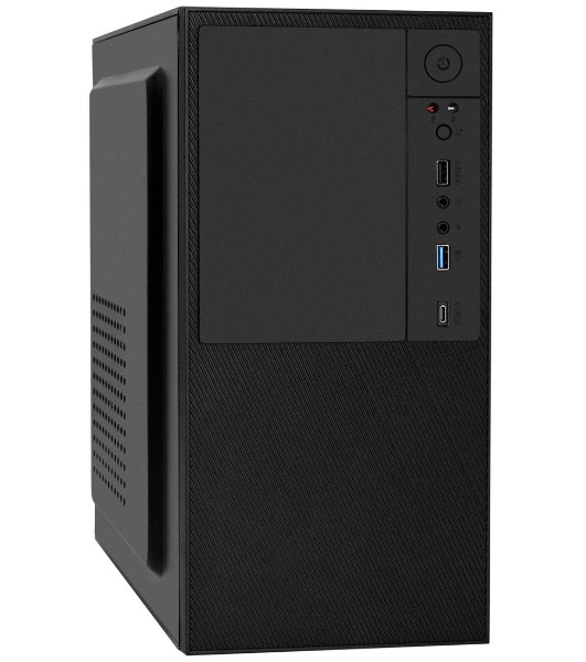 Компьютерный корпус Minitower ExeGate BAA-308UC-AA500 (mATX, БП AA500 с вент. 8см, 1хUSB/1хUSB 3.0/1хTypeC, HD Audio, черный)