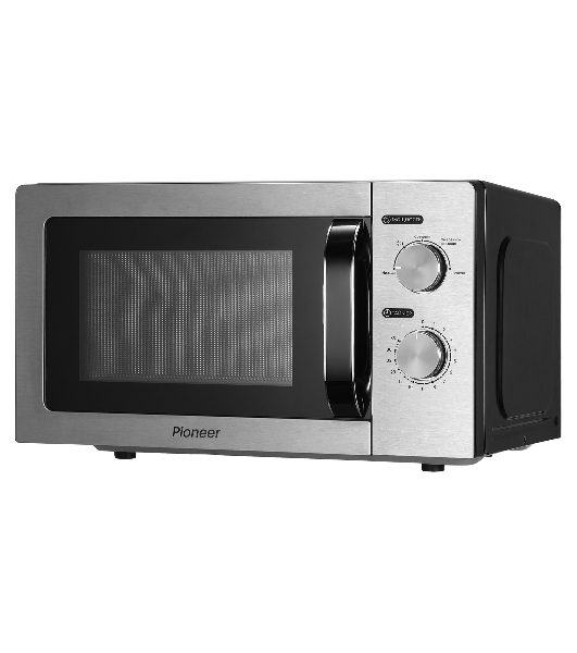 Микроволновая печь Pioneer MW212M серебристый/черный, 20 л, 700 Вт, переключатели - поворотный механизм