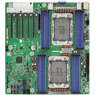 Серверная материнская плата ASRock GNR2D16-2T, 2xE2 (LGA 4710), встроен в процессор, 16xDDR5, 0xSATA, 2xM.2, 5xPCIe 5.0 x16, 1xVGA, 2x10Gb LAN, IPMI, 2xUSB-A 5Gbps, SSI EEB
