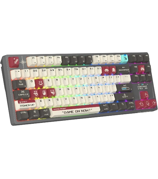Клавиатура беспроводная A4Tech Bloody WS87 USB, Bluetooth/Радиоканал серый/красный