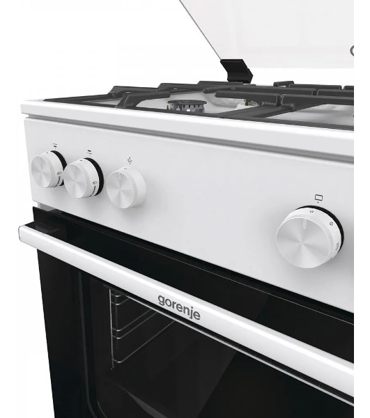 Плита газовая Gorenje GG6A11WF белый, конфорок 4 газовых, духовка 72 л, 60 см x 85 см x 60 см