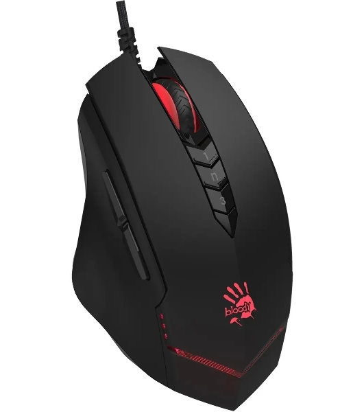Мышь проводная A4Tech Bloody V8 черный, 3200 dpi, USB, кнопки - 8