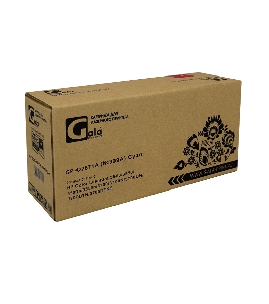 Картридж лазерный GalaPrint GP-Q2671A (№309A) голубой (4000 стр) для HP Color LaserJet 3500/3550/3500n/3550n/3700/3700N/3700DN/3700DTN/3700DTNS